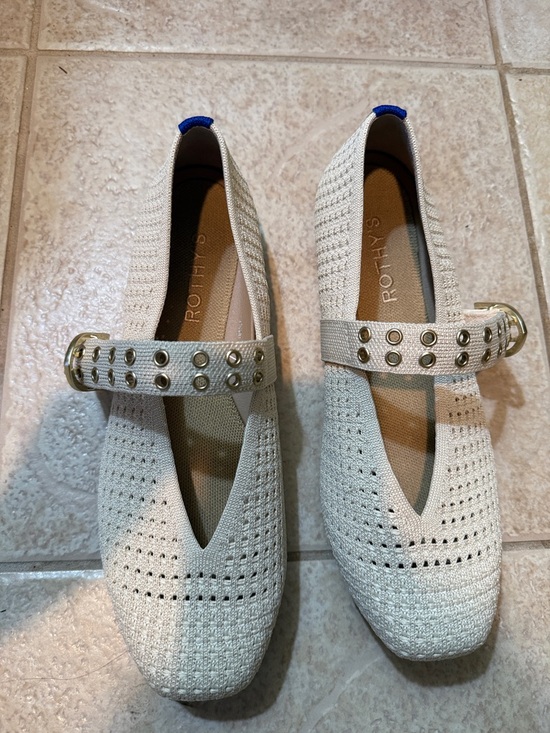 Rothy's Shoes - Rothy's The Max Buckle Mary Jane - Off White Mesh Size 8